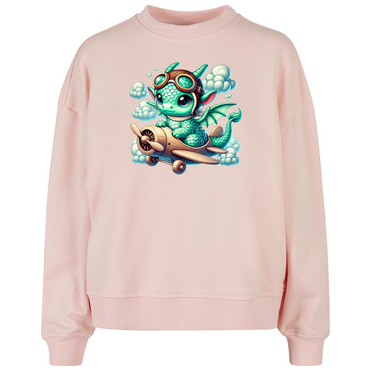 Ladies Oversized Sweatshirt - Drache Flugzeug