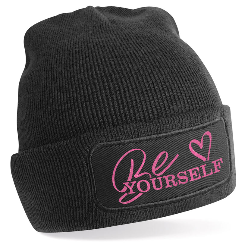 Beanie Mütze Sale - Be Yourself Rosa Glitter