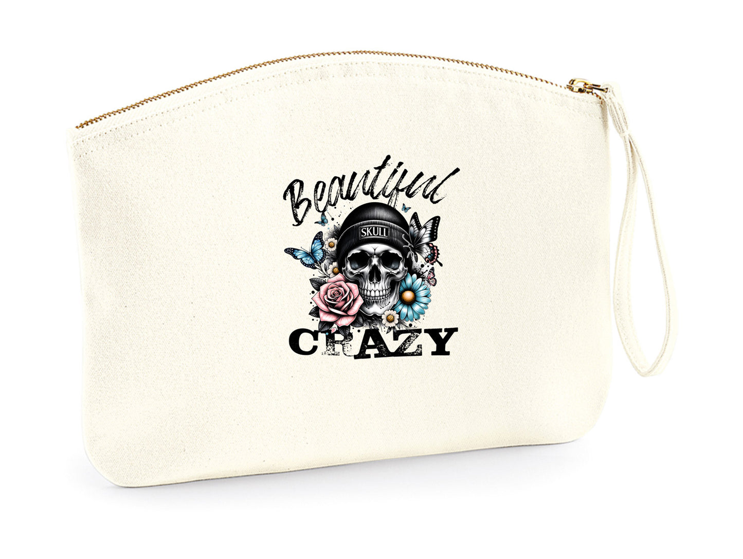 Kosmetiktasche - Beautiful Crazy Skull