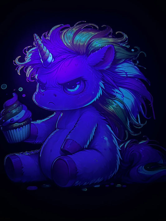 Kids Hoodie - Einhorn Cupcake fluoreszierend