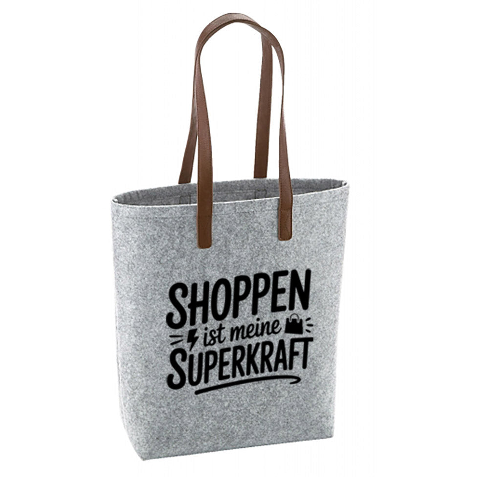 Filz Tasche - Shoppen ist meine Superkraft