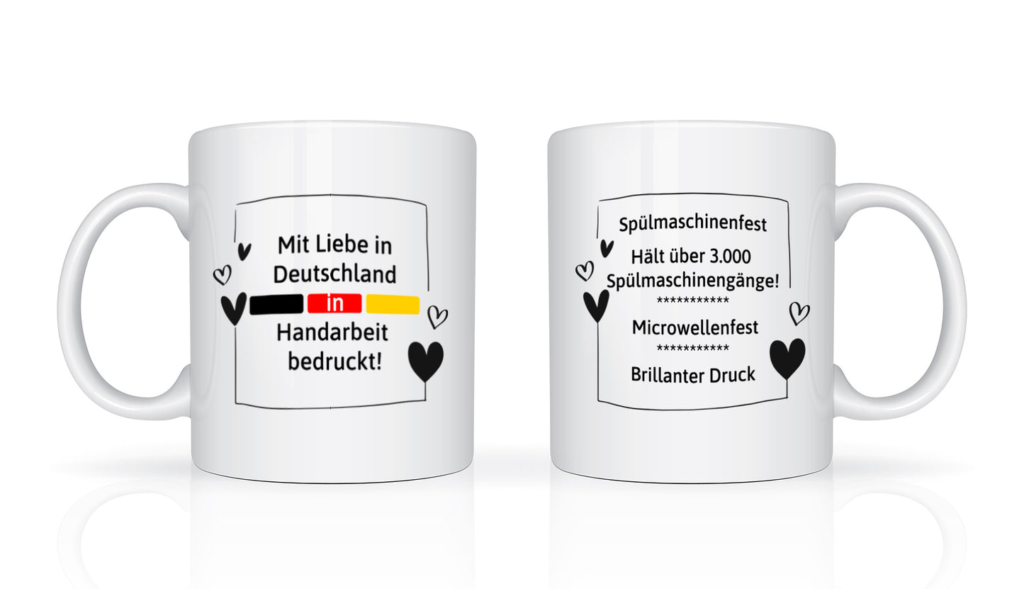 Tasse zur Einschulung mit Wunschnamen Schulkind mit Buntstiften 2024