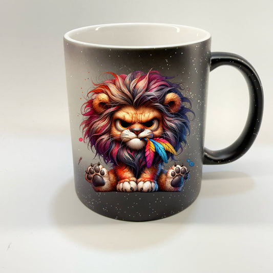 Tasse - Magic Tasse Schwarz - Löwe
