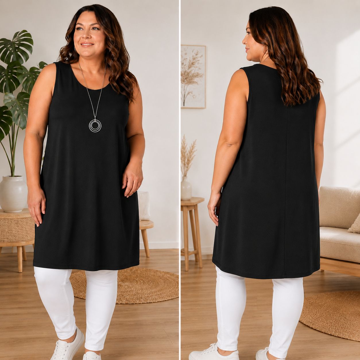 Debbie - Sommer Top Tunika - Tragbar von 46 - 54