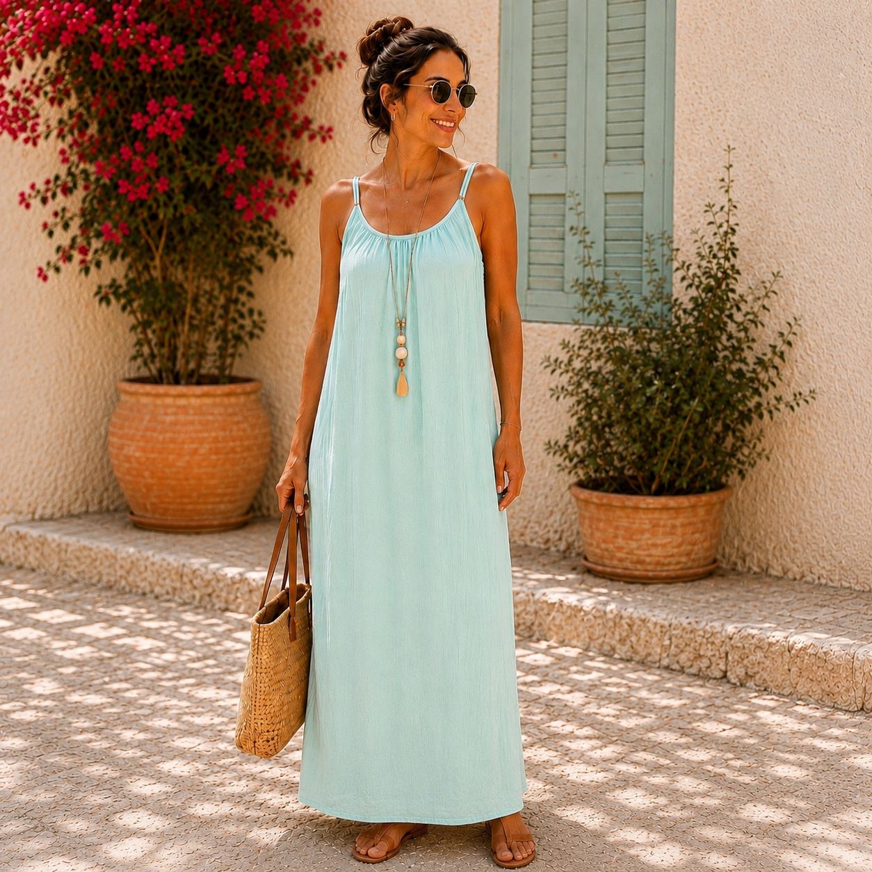 Tati - Sommerkleid Kleid Musselin - Tragbar bis Größe 42 - 46/48