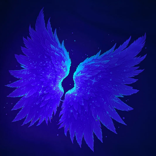 T-Shirt Shirt -  Angel Wings Lila - fluoreszierend