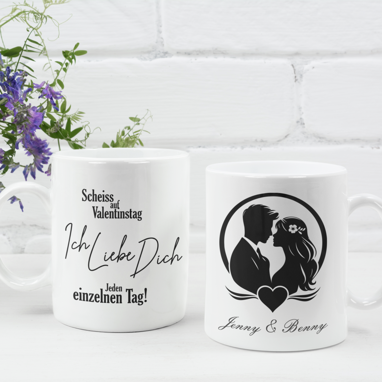 Tasse Scheiß auf Valentinstag Ich Liebe Dich jeden Tag