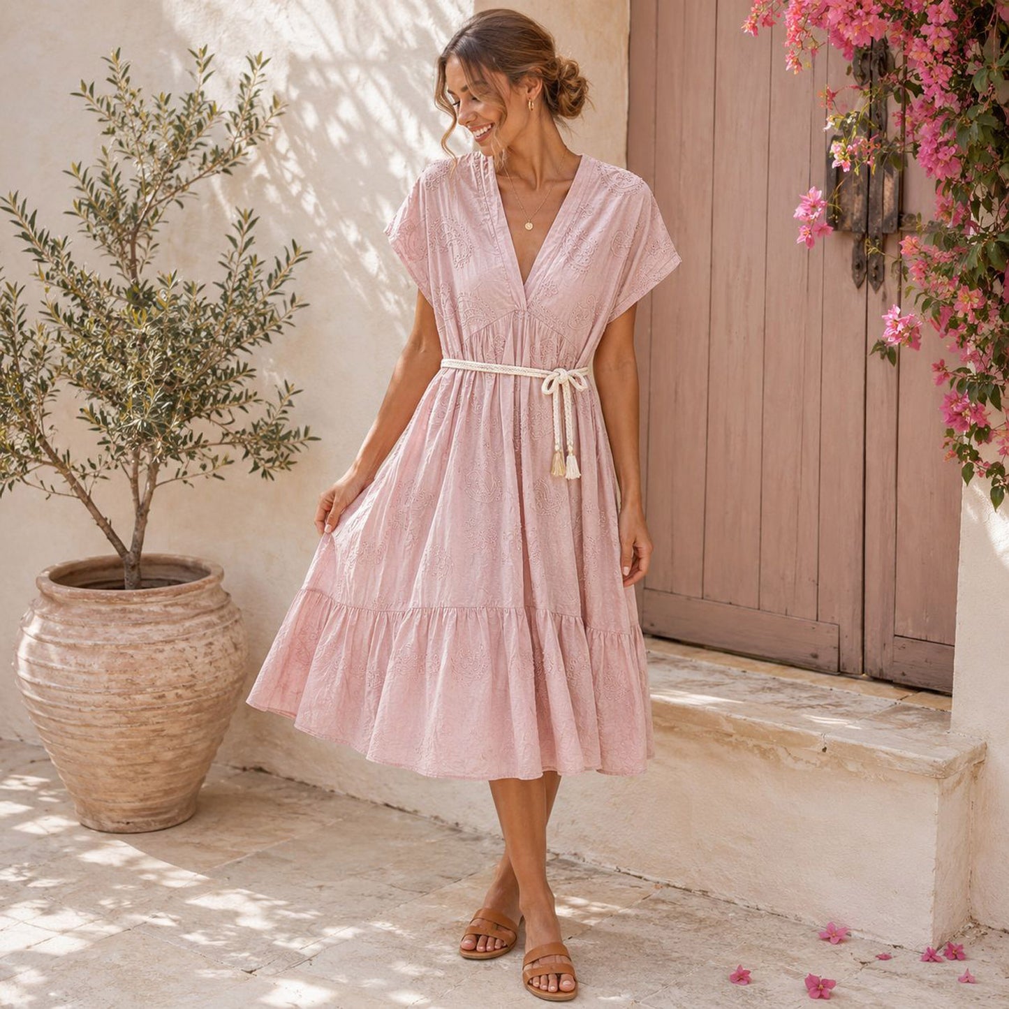 Luftiges Baumwollkleid für feminine Sommerlooks 38-44/46