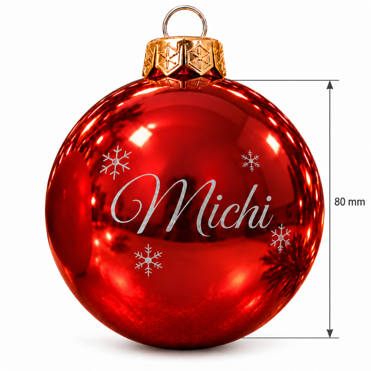 Personalisierte Weihnachtskugel aus Glas mit Wunschtext | Lasergravur