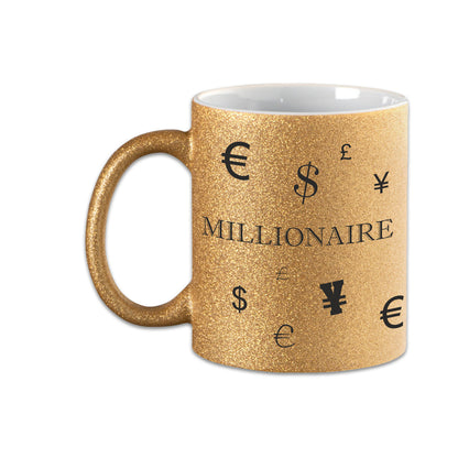 Glitzer Tasse - Millionaire - Gold