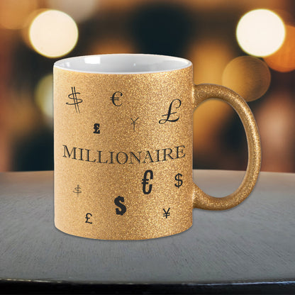 Glitzer Tasse - Millionaire - Gold