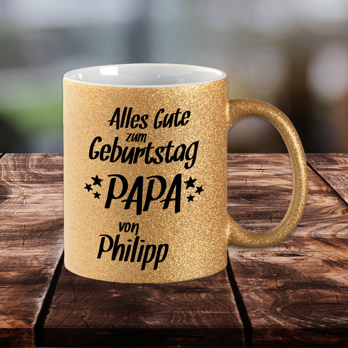 Glitzer Tasse - Alles Gute zum Geburtstag Papa -