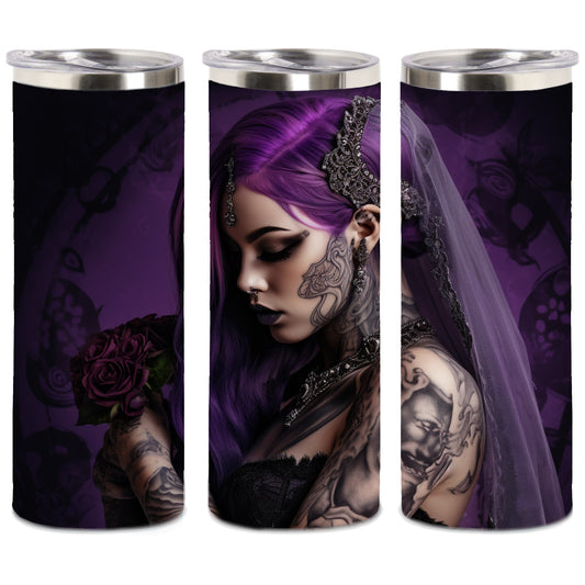 Edelstahl-Thermobecher metallic - Purple Gothic Girl -