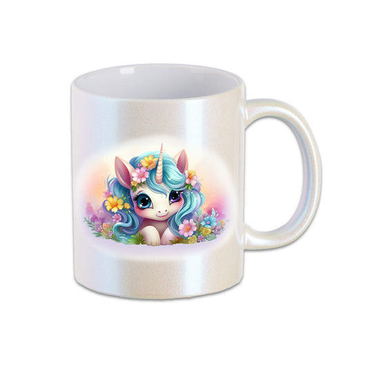 Cute Unicorn Einhorn Tasse mit deinem Namen