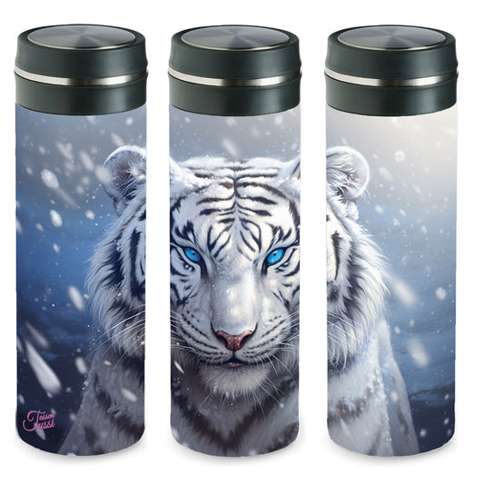 Edelstahl-Thermosflasche - Weißer Tiger