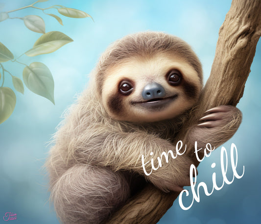 Edelstahl-Thermobecher metallic - Faultier time to chill