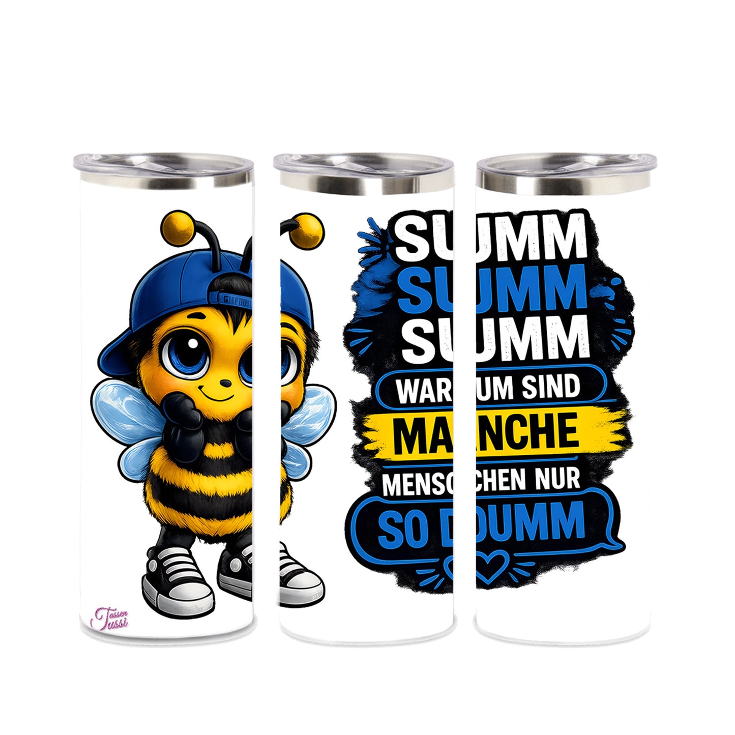 Tumbler – Edelstahl Biene dumm Thermobecher für unterwegs