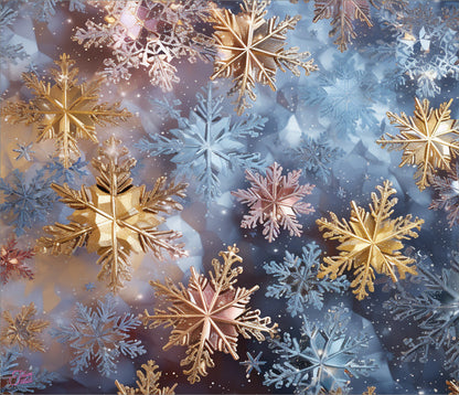 Edelstahl-Thermobecher metallic - 3D Snowflakes -