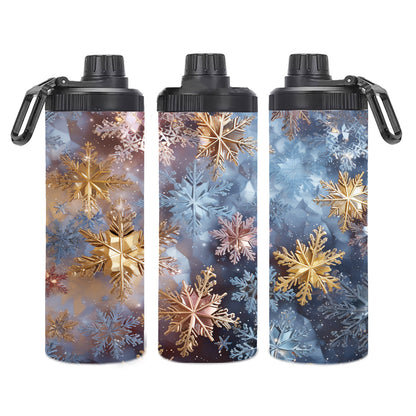 Edelstahl-Thermobecher metallic - 3D Snowflakes -