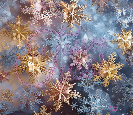 Edelstahl-Thermobecher metallic - 3D Snowflakes -