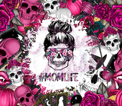 Edelstahl-Thermobecher metallic - #Momlife Skull