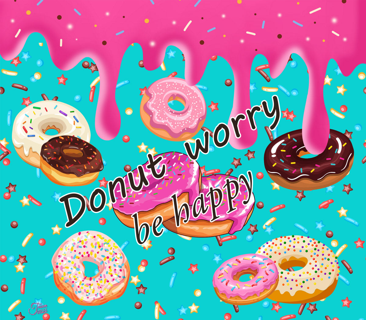 Edelstahl-Thermobecher metallic - Donut worry Be Happy!