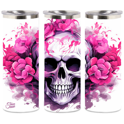 Edelstahl-Thermobecher - Skull Flower Head