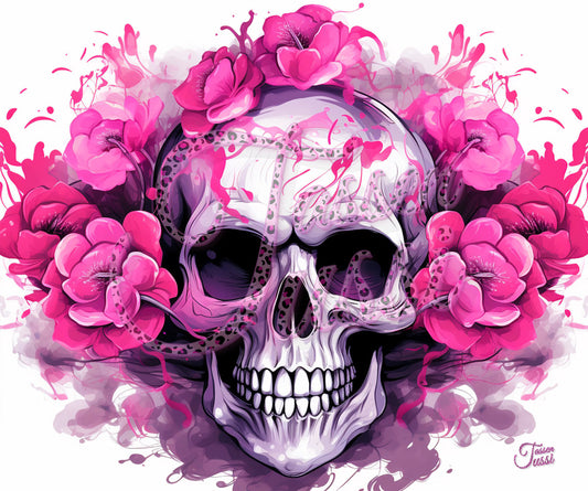 Edelstahl-Thermobecher - Skull Flower Head