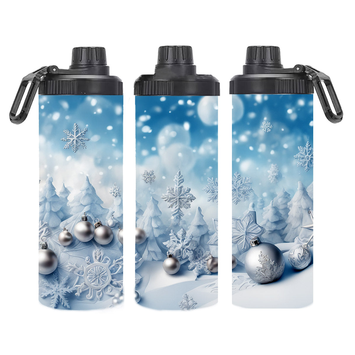 Edelstahl-Thermobecher - Weihnachtliche Winterlandschaft