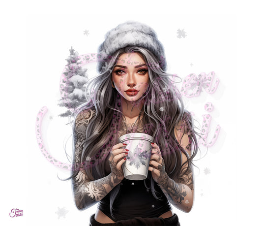 Edelstahl-Thermobecher - Woman with Coffee
