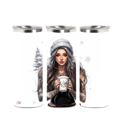 Edelstahl-Thermobecher - Woman with Coffee