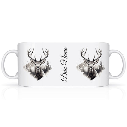 Tasse Schwarzwald mit Hirsch mit deinem Text/Namen