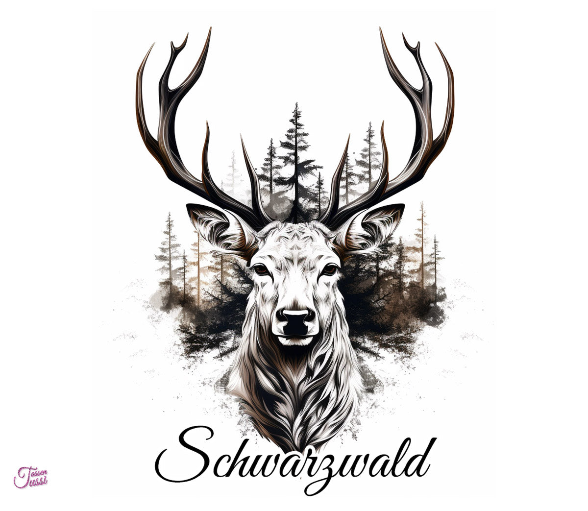 Edelstahl-Thermobecher metallic - Hirsch Schwarzwald