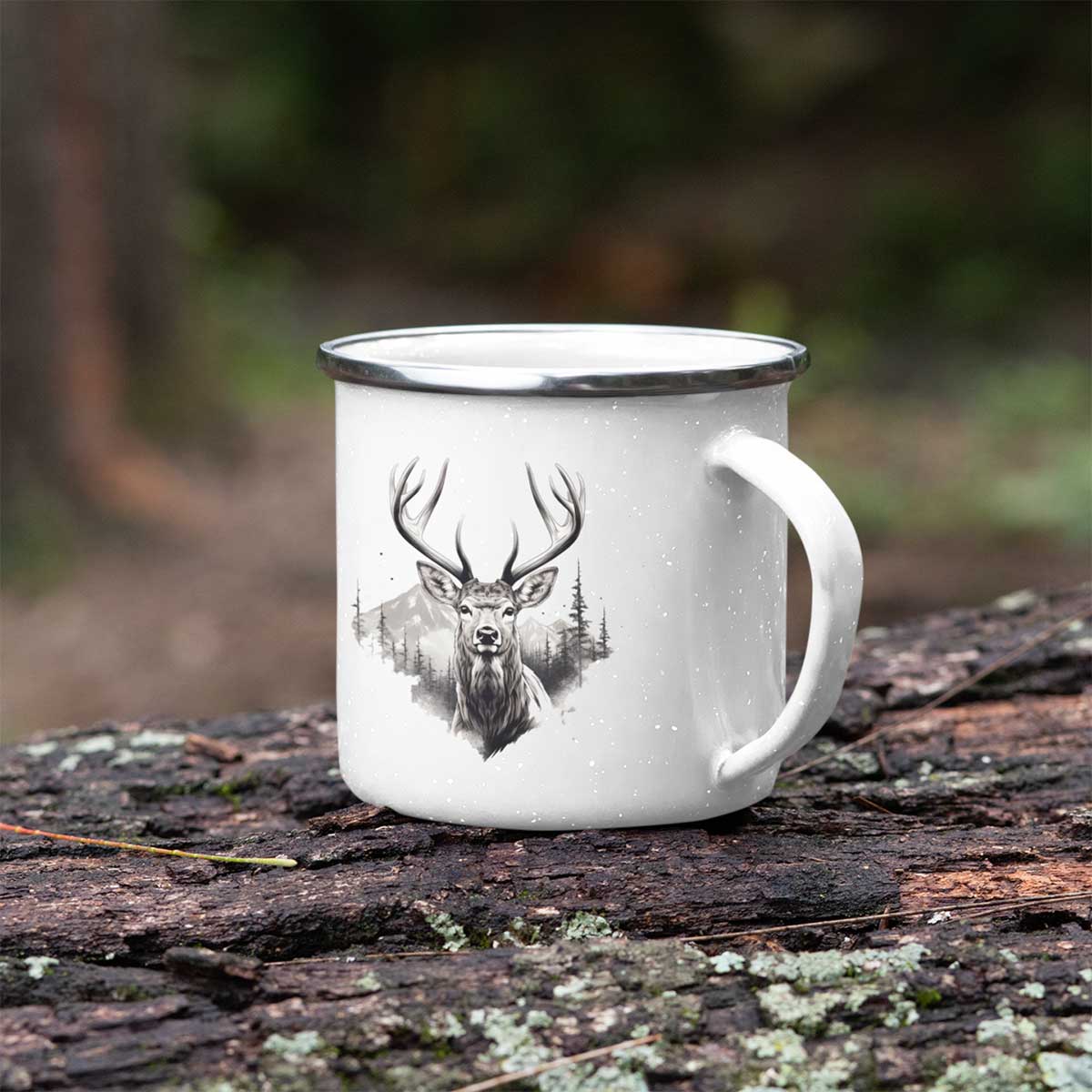 Emaille Tasse Hirsch