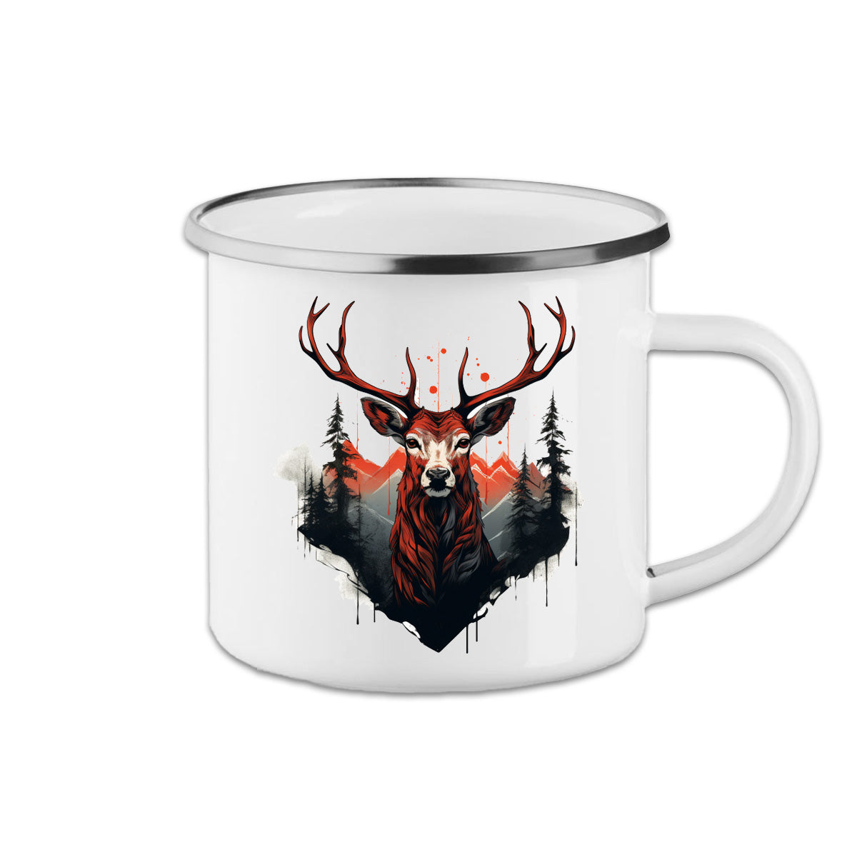 Emaille Tasse Hirsch