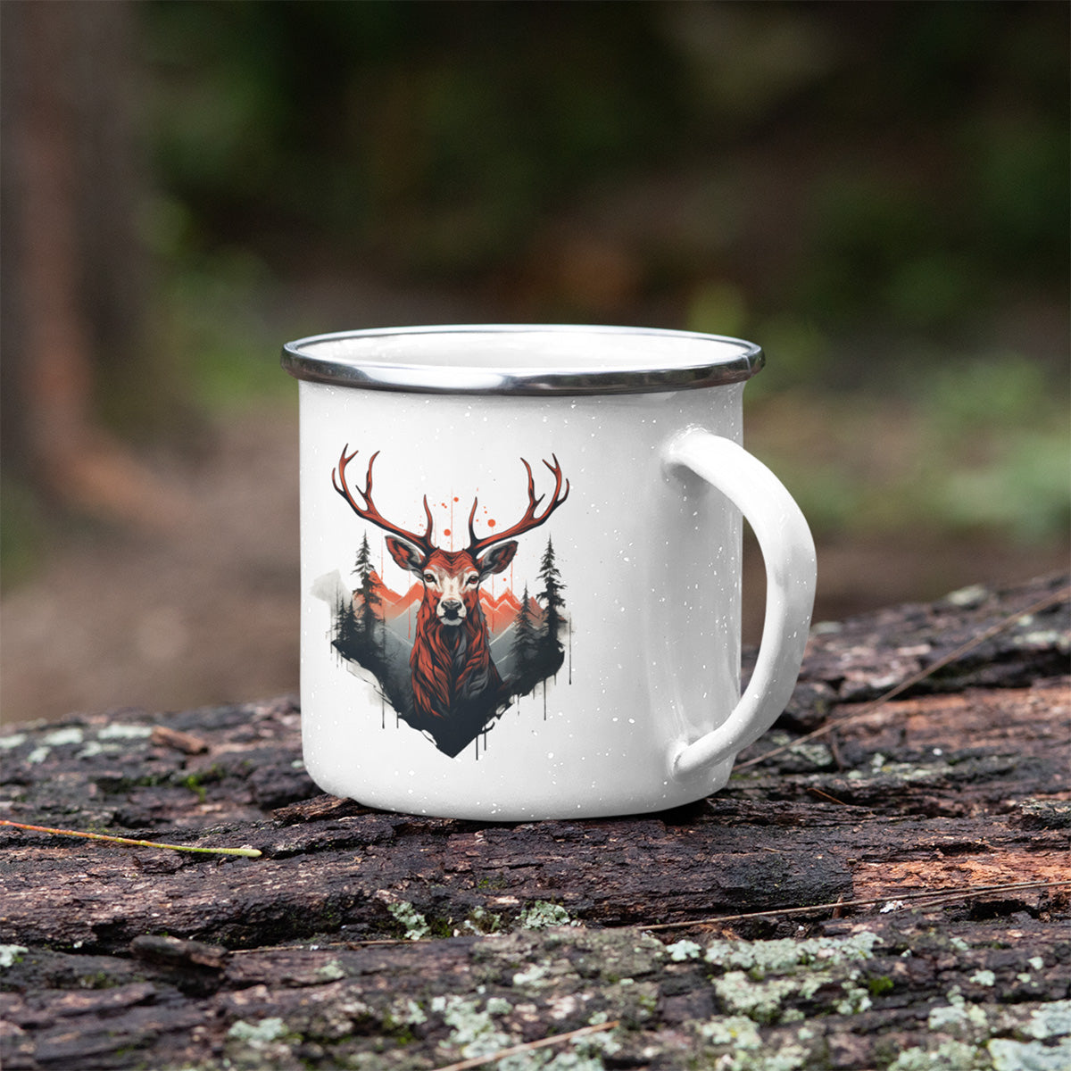 Emaille Tasse Hirsch