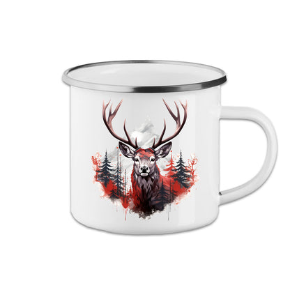Emaille Tasse Hirsch