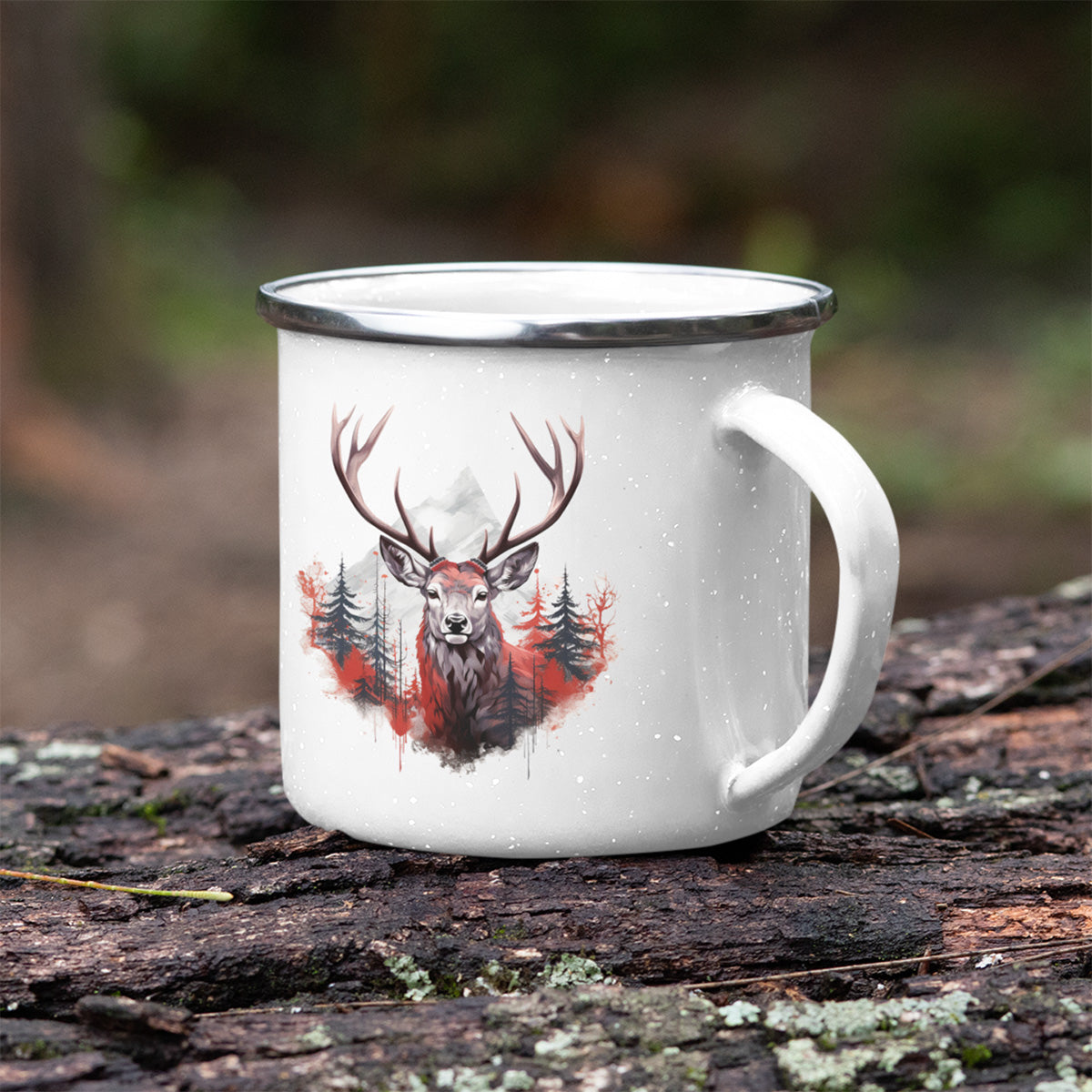 Emaille Tasse Hirsch