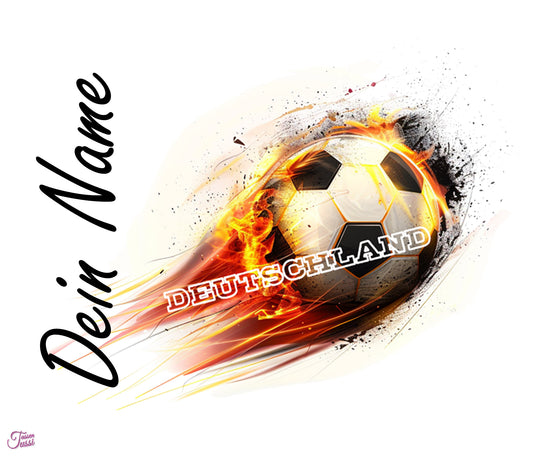 Edelstahl-Thermobecher - Fussball Deutschland  mit deinem Namen