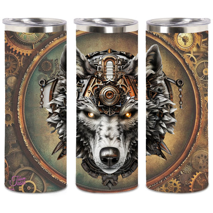 Edelstahl-Thermobecher - Wolf Steampunk