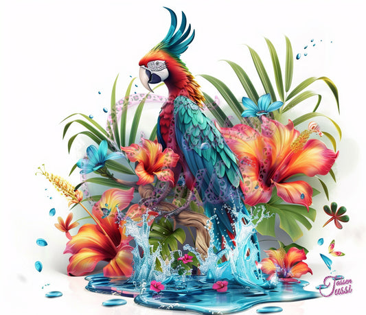 Edelstahl-Thermobecher - Hawaii Papagei