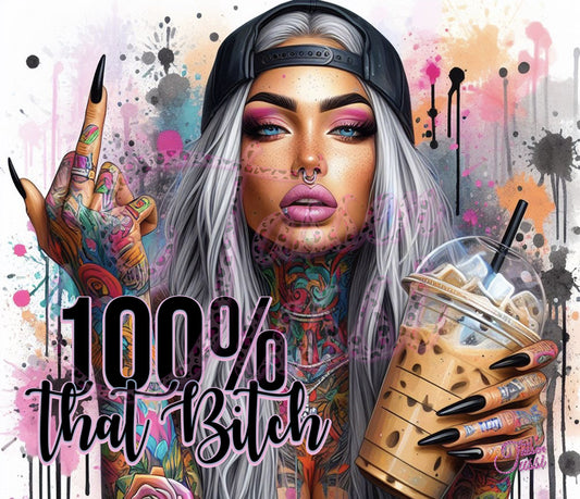 Edelstahl-Tumbler- 100 % Bitch