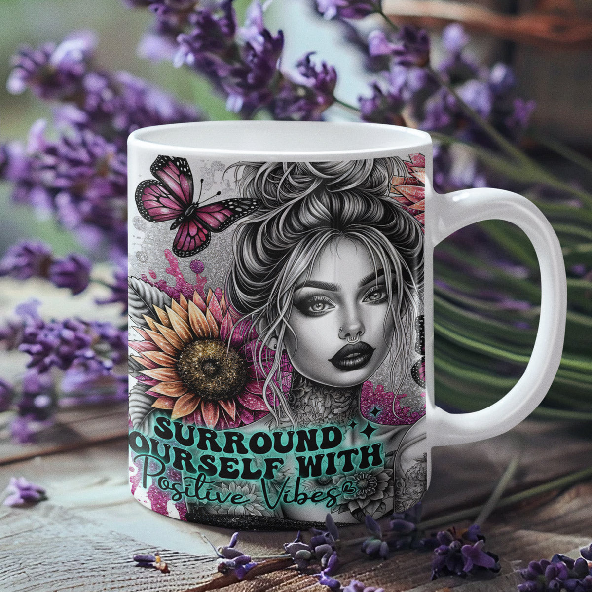 Tasse - Woman Motivationsspruch - Surround yourself ..
