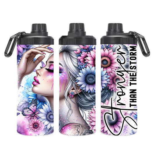 Edelstahl-Thermobecher  - Woman Motivationsspruch - Stronger than the strom