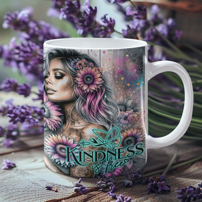 Tasse - Woman Motivationsspruch - Kidness is free