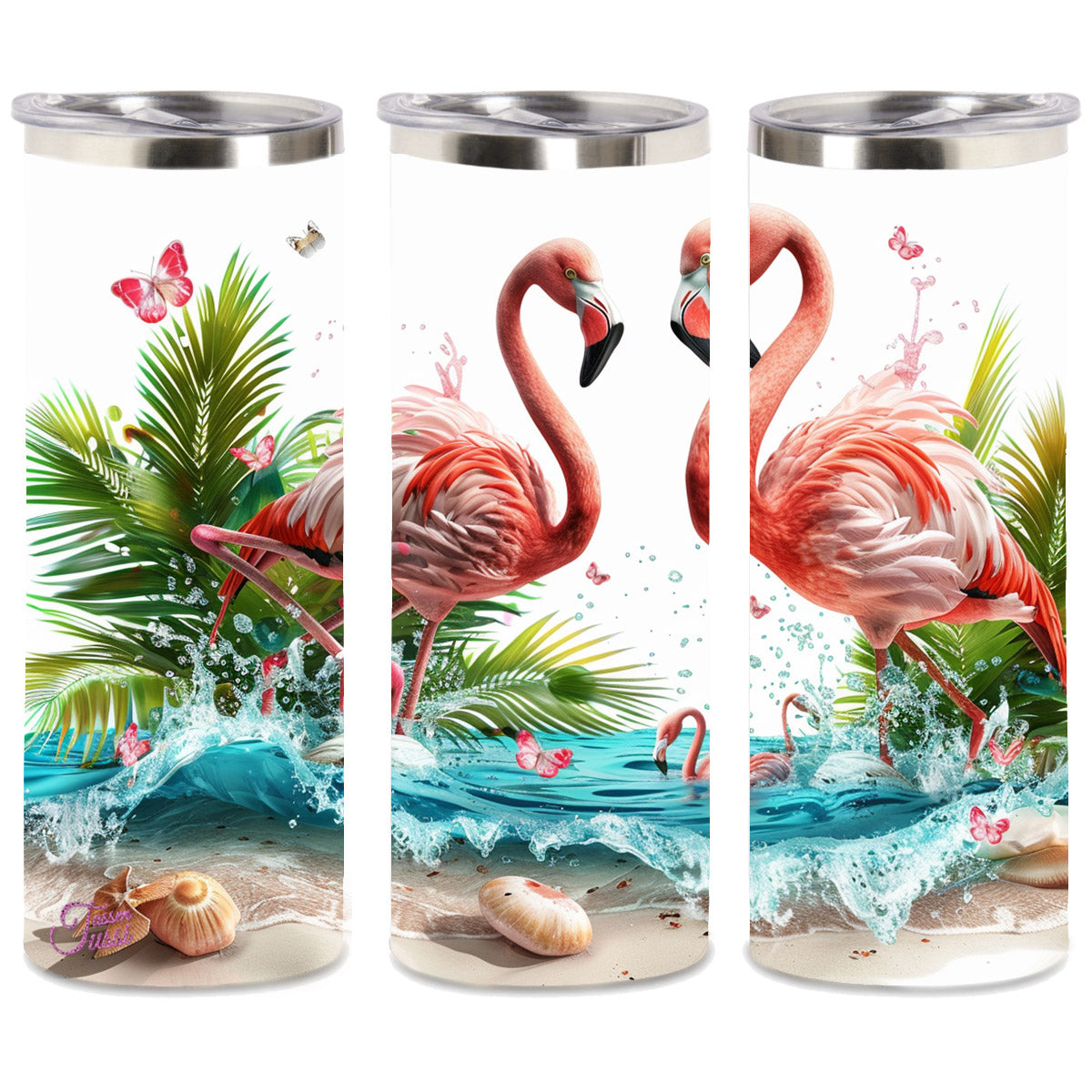 Edelstahl-Thermobecher - Flamingo
