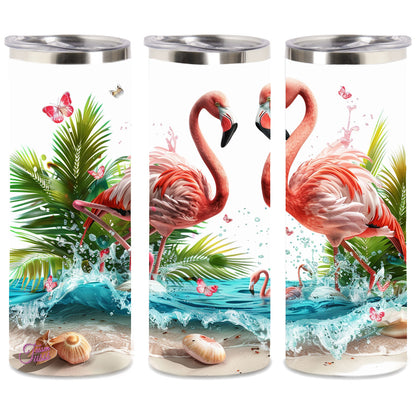 Edelstahl-Thermobecher - Flamingo