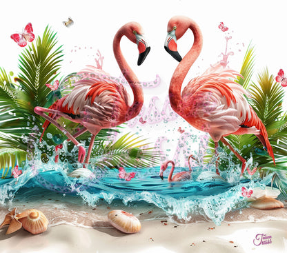 Edelstahl-Thermobecher - Flamingo