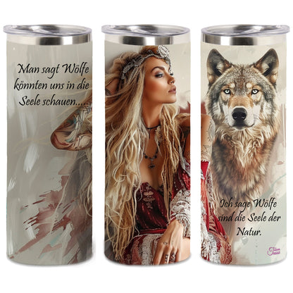 Edelstahl-Thermobecher - Seelen Wolf