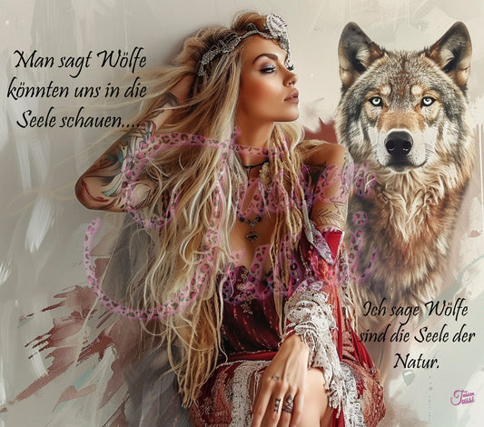 Edelstahl-Thermobecher - Seelen Wolf